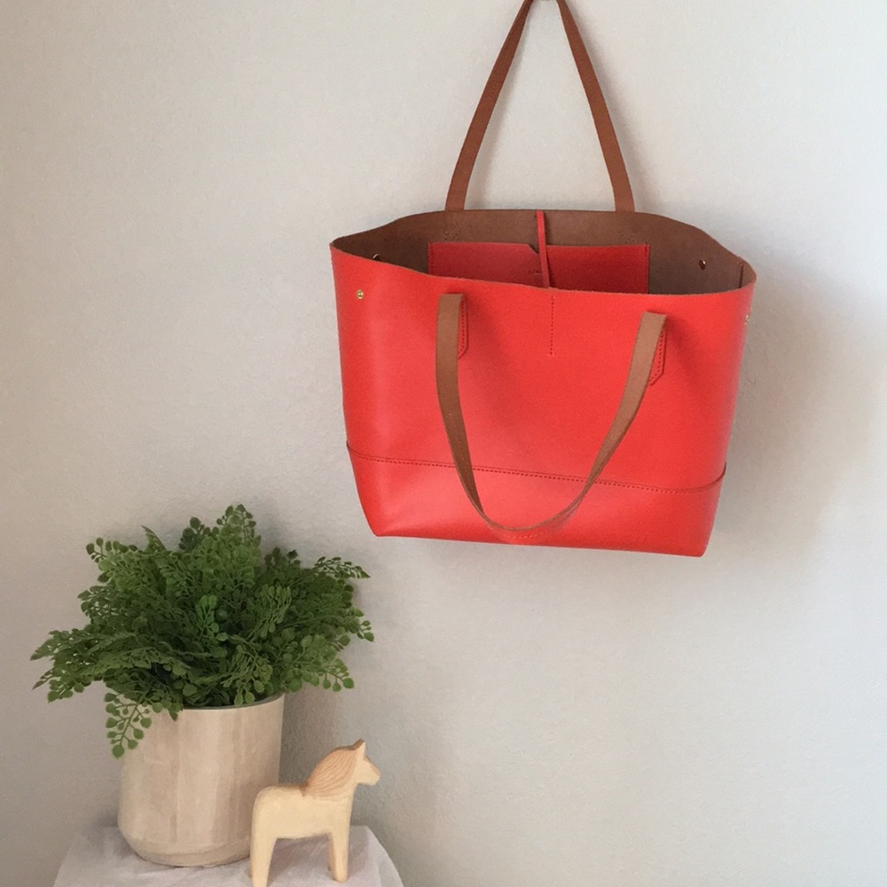 NWT J. Crew Cajun Shrimp Red Uptown Tote Bag